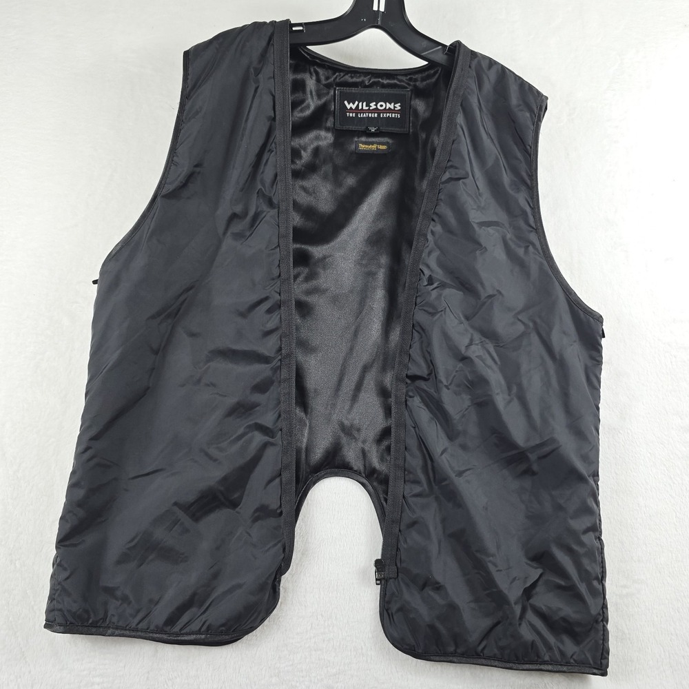 Wilsons The Leather Experts Mens Black Thinsulate Ultra Quilted Vest Liner M